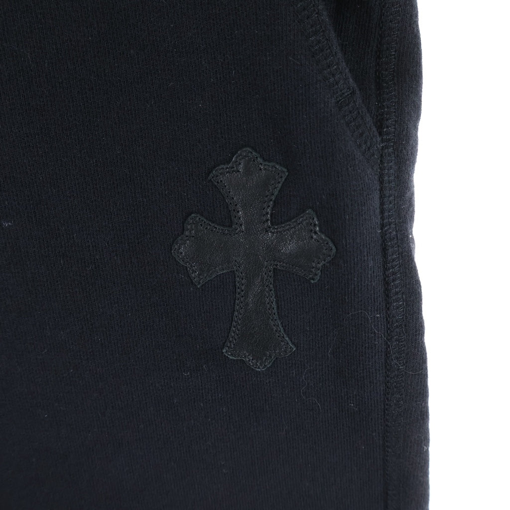 CHROME HEARTS(クロムハーツ) 1CROSS PATCH SWEAT SHORTS クロスパッチ ナイロン切替 スウェットハーフパンツ ショーツ ブラック