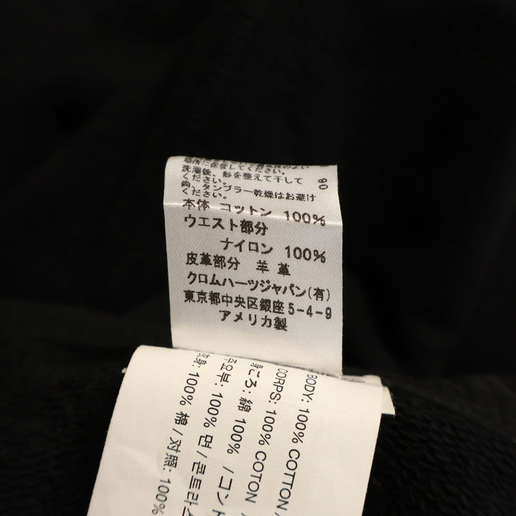 CHROME HEARTS(クロムハーツ) 1CROSS PATCH SWEAT SHORTS クロスパッチ ナイロン切替 スウェットハーフパンツ ショーツ ブラック