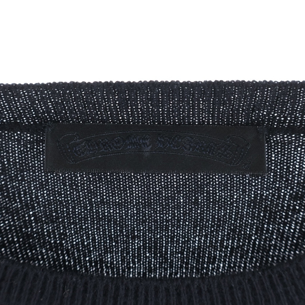 CHROME HEARTS(クロムハーツ) OLD CASHMERE KNIT SWEATER オールド バックホースシュープリント クルーネック カシミヤニットセーター ブラック