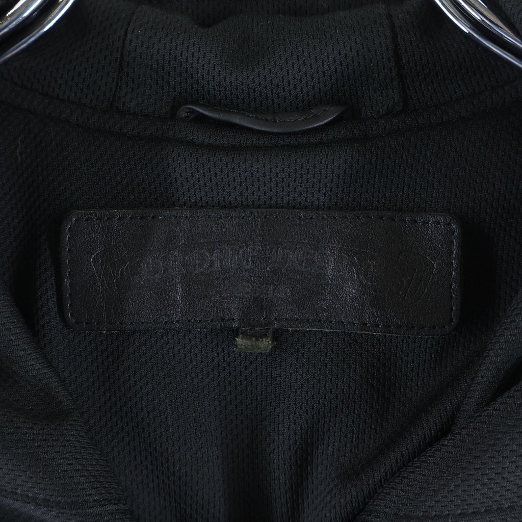 CHROME HEARTS(クロムハーツ) TRACK JACKET HOODIE #10ダガー カシミヤ レザー切替 メッシュジップアップパーカー フーディー トラックジャケット ブラック