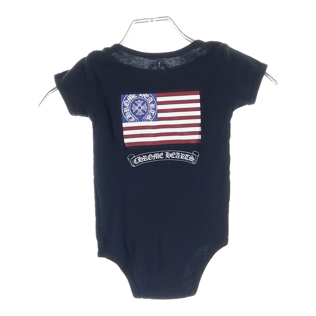 CHROME HEARTS(クロムハーツ) ROMPERS アメリカンフラッグ ヴァインダガー ロンパース ベビー服 ブラック キッズ