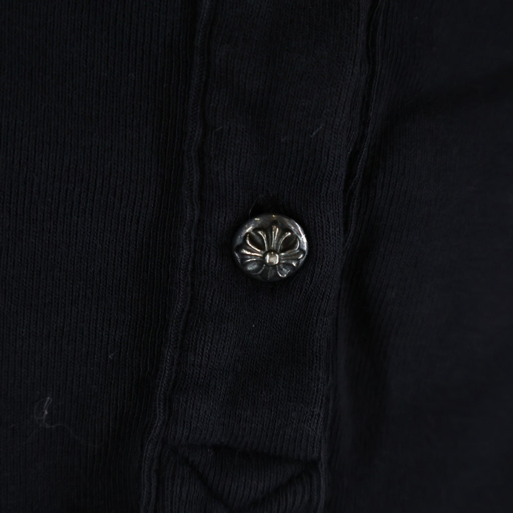 CHROME HEARTS(クロムハーツ) POLO SHIRT クロスボールボタン 半袖ポロシャツ ブラック レディース
