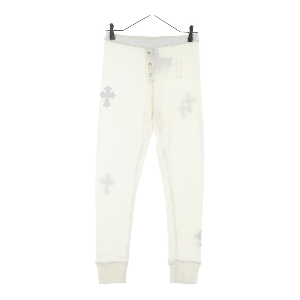 CHROME HEARTS(クロムハーツ) THERMAL PANTS クロスパッチ クロスボール サーマルレギンスパンツ ホワイト レディース