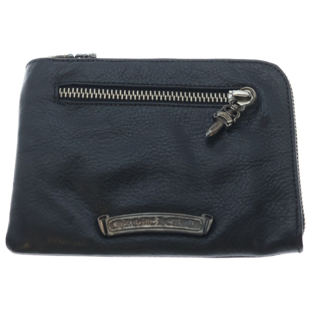 CHROME HEARTS(クロムハーツ) 2SIDE ZIP CEM セメタリークロスパッチ 2サイドジップ レザーウォレット 財布 ブラック