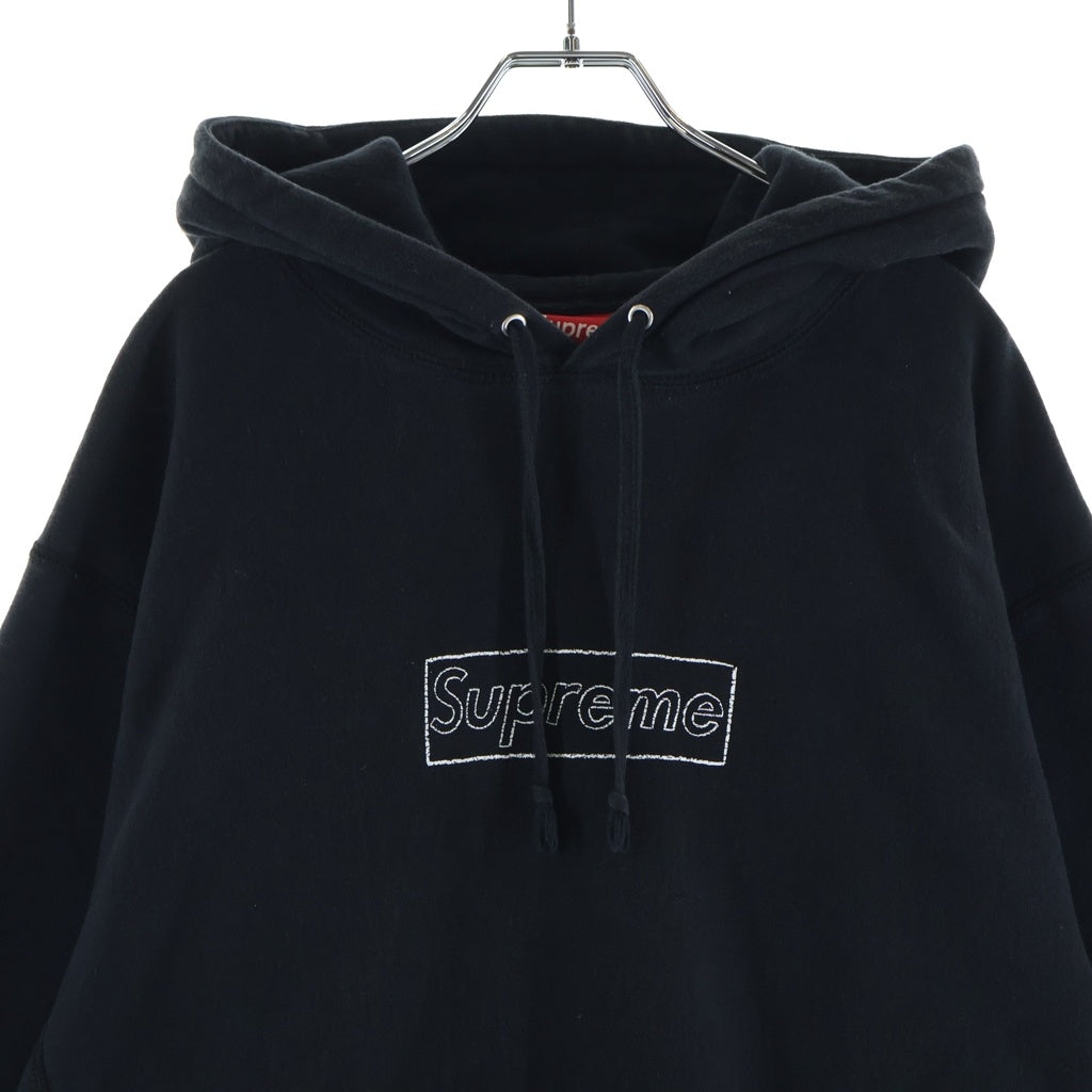 SUPREME(シュプリーム) 21SS ×KAWS Chalk Logo Hoodd Sweatshirt ×カウズ チョークロゴ スエットパーカー フーディー ブラック