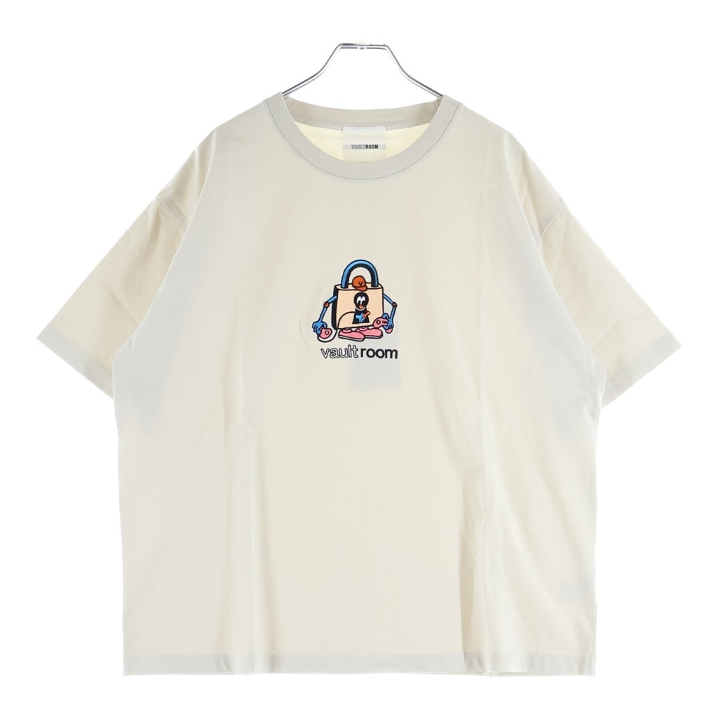 VAULTROOM(ボルトルーム) ICON TEE GREIGE 刺繍 アイコン クルーネック半袖Tシャツカットソー グレージュ