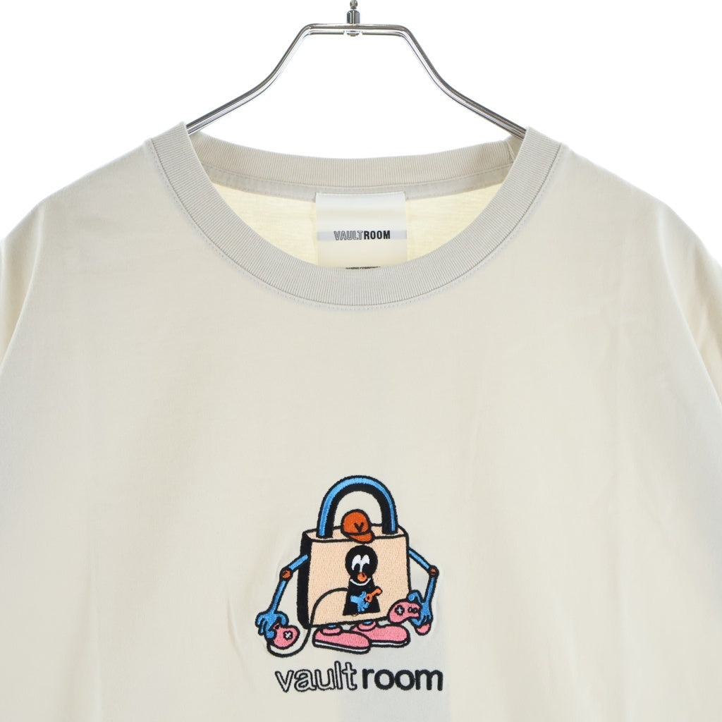 VAULTROOM(ボルトルーム) ICON TEE GREIGE 刺繍 アイコン クルーネック半袖Tシャツカットソー グレージュ