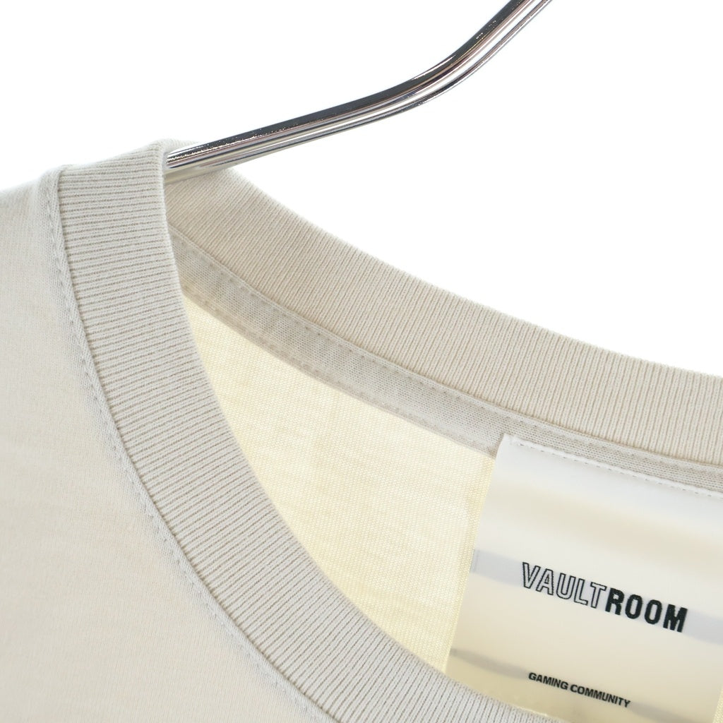 VAULTROOM(ボルトルーム) ICON TEE GREIGE 刺繍 アイコン クルーネック半袖Tシャツカットソー グレージュ
