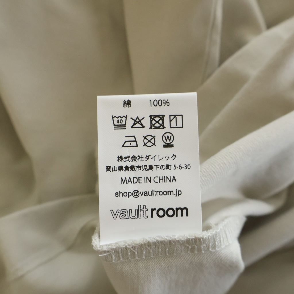 VAULTROOM(ボルトルーム) ICON TEE GREIGE 刺繍 アイコン クルーネック半袖Tシャツカットソー グレージュ