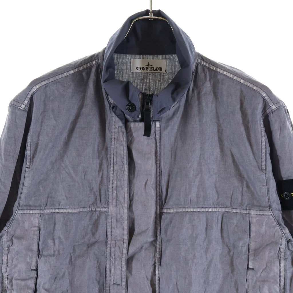 STONE ISLAND(ストーンアイランド) PLATED OVD LINEN JACKET プレイテッド オーブイディー リネン ジャケット グレー K1S154100039S0030
