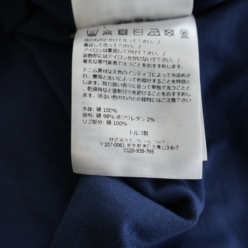 MONCLER(モンクレール) 25SS ロゴパッチ リベット ポケットデザイン クルーネック コットン 半袖Tシャツ ネイビー K10918C00039 89AKK