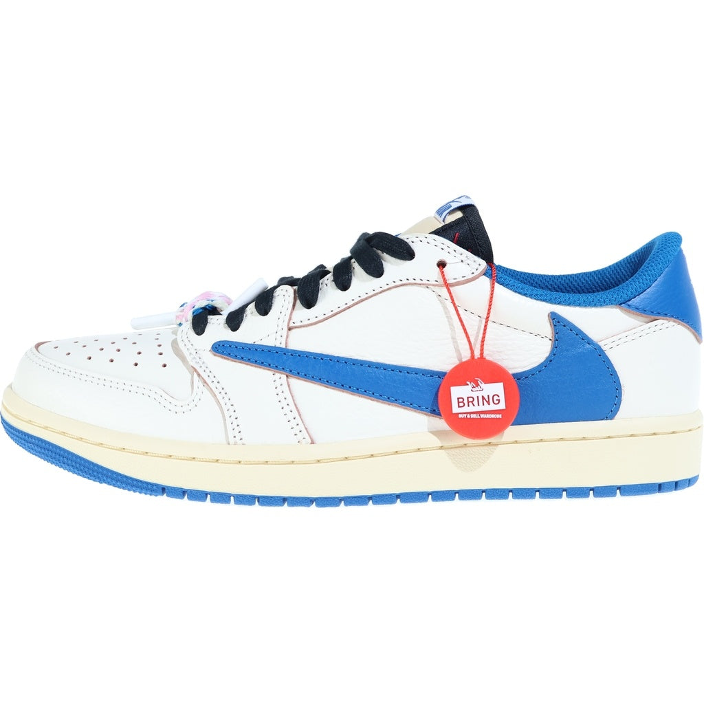 NIKE(ナイキ) ×TRAVIS SCOTT FRAGMENT DESIGN AIR JORDAN LOW トラヴィススコット フラグメント エアジョーダン 1 ローカットスニーカー ホワイト/ブルー US9/27.0cm DM7866-104