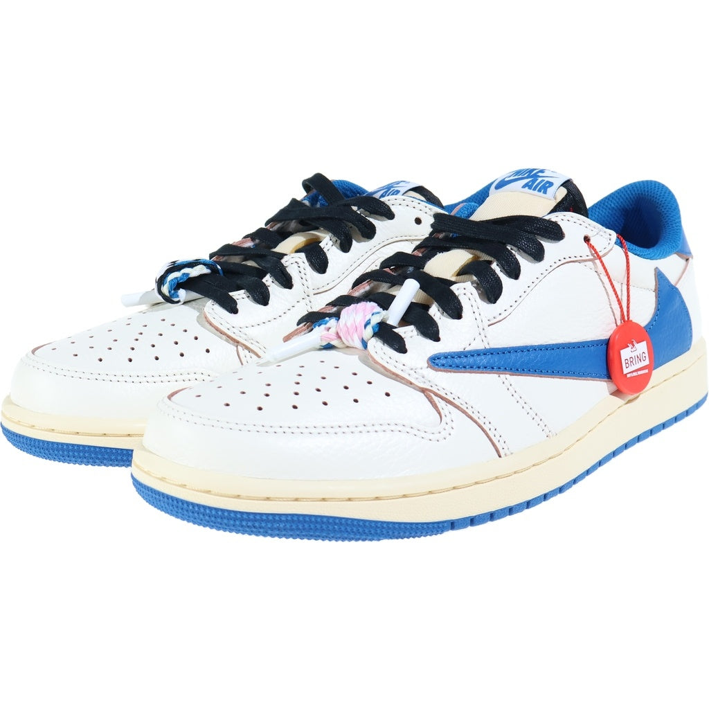 NIKE(ナイキ) ×TRAVIS SCOTT FRAGMENT DESIGN AIR JORDAN LOW トラヴィススコット フラグメント エアジョーダン 1 ローカットスニーカー ホワイト/ブルー US9/27.0cm DM7866-104