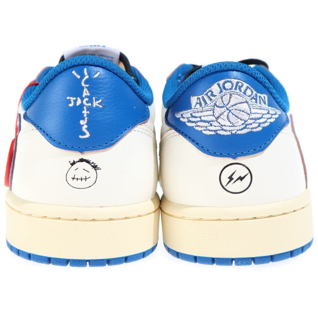 NIKE(ナイキ) ×TRAVIS SCOTT FRAGMENT DESIGN AIR JORDAN LOW トラヴィススコット フラグメント エアジョーダン 1 ローカットスニーカー ホワイト/ブルー US9/27.0cm DM7866-104