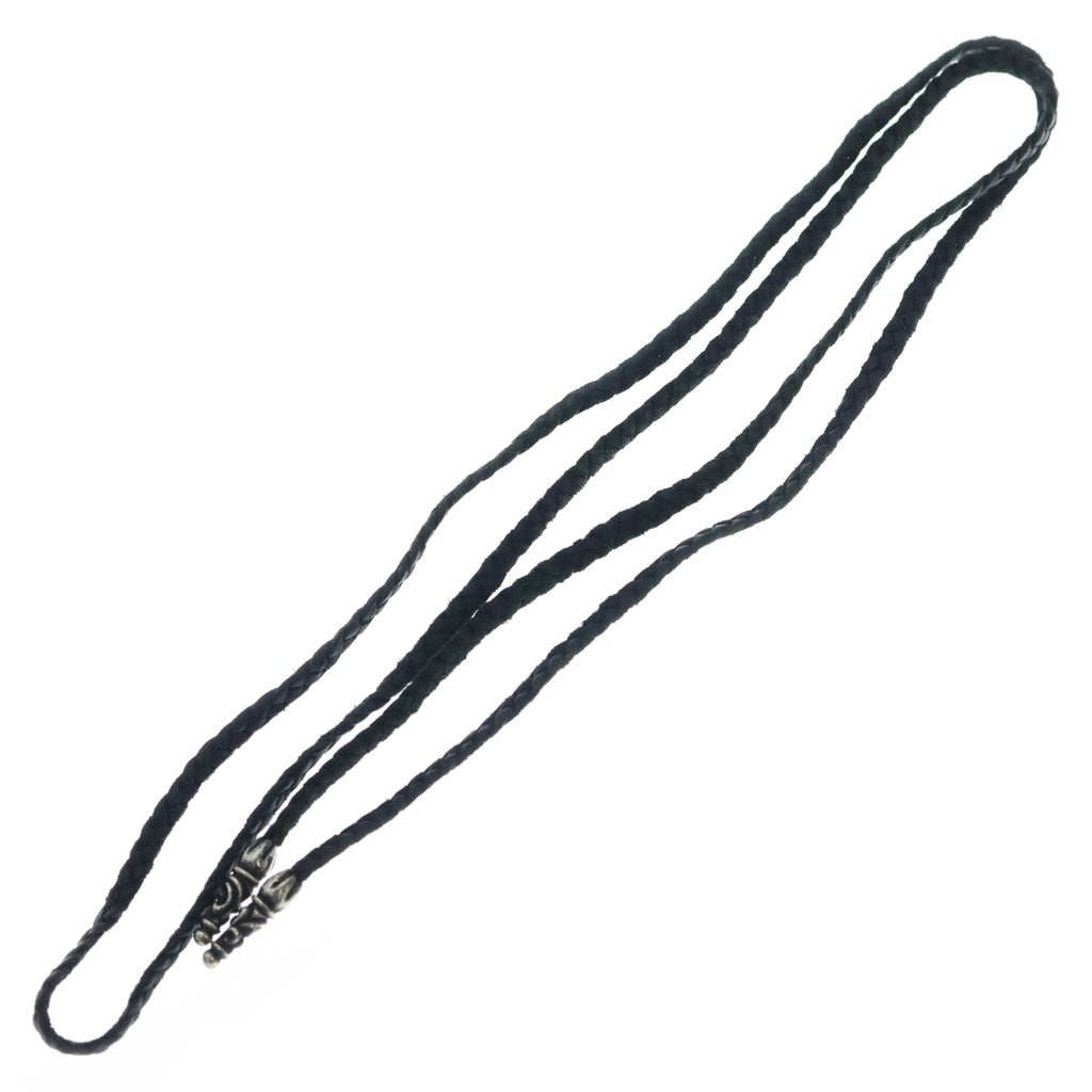 CHROME HEARTS(クロムハーツ) LEATHER BRAID スクロールレザーブレード シルバーネックレス ブラック/シルバー