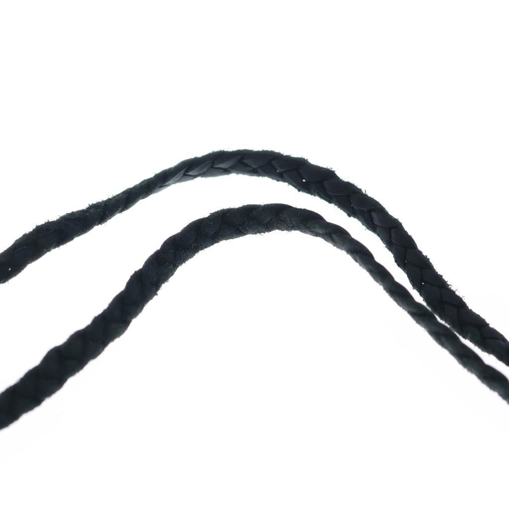 CHROME HEARTS(クロムハーツ) LEATHER BRAID スクロールレザーブレード シルバーネックレス ブラック/シルバー