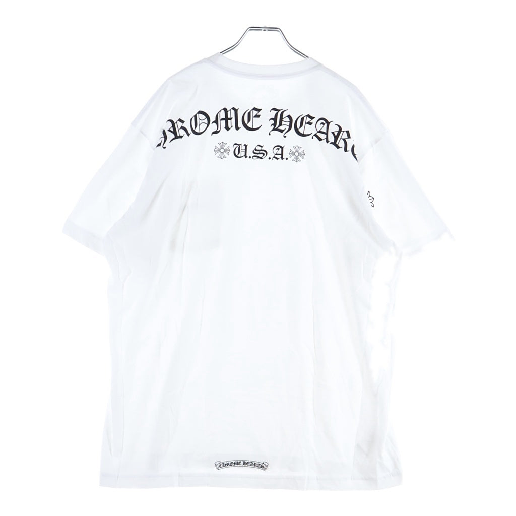 CHROME HEARTS(クロムハーツ) BACK ARCH LOGO SCROLL LABEL USA PRINT TEE バックアーチロゴ スクロールラベル プリント 半袖Tシャツ カットソー ホワイト