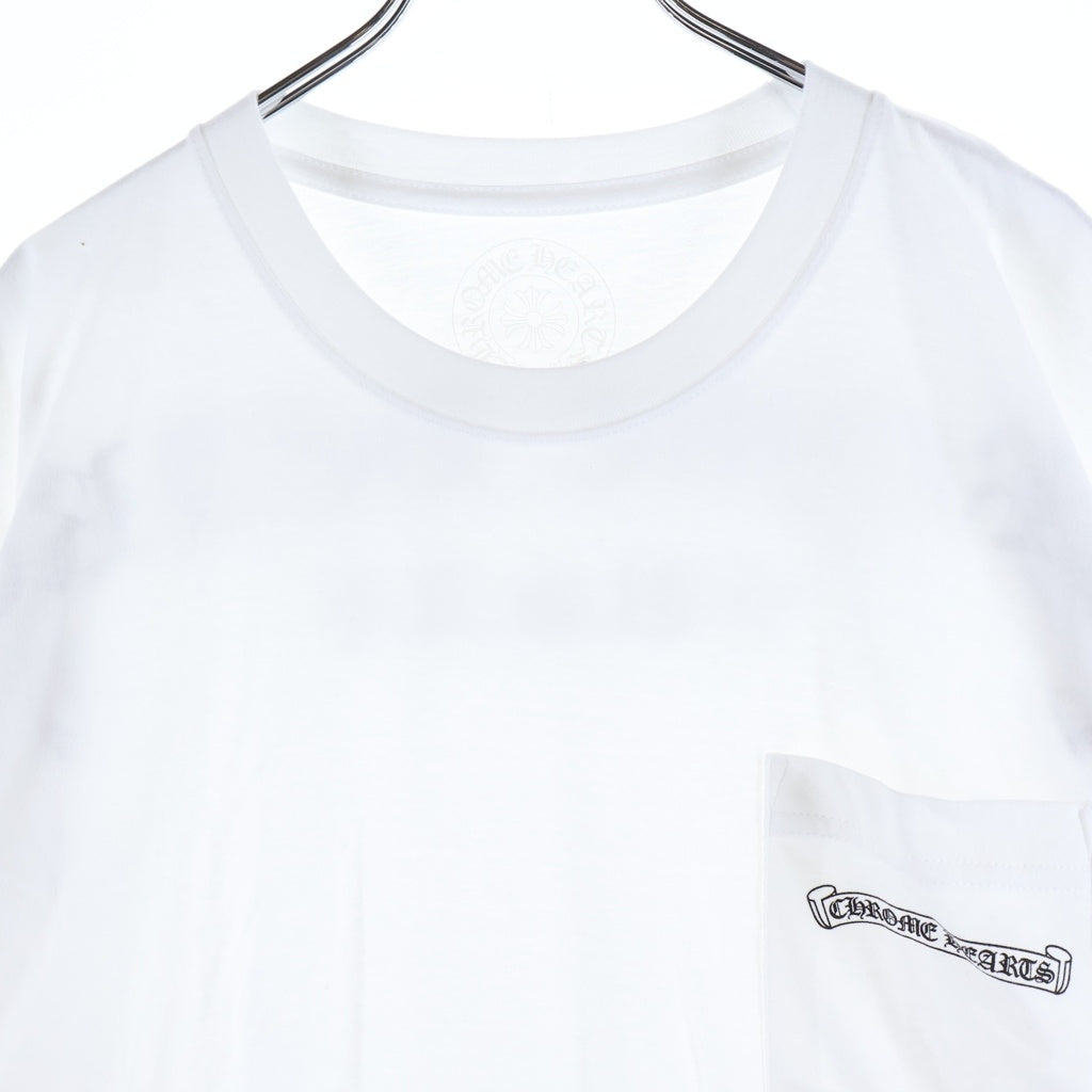 CHROME HEARTS(クロムハーツ) BACK ARCH LOGO SCROLL LABEL USA PRINT TEE バックアーチロゴ スクロールラベル プリント 半袖Tシャツ カットソー ホワイト