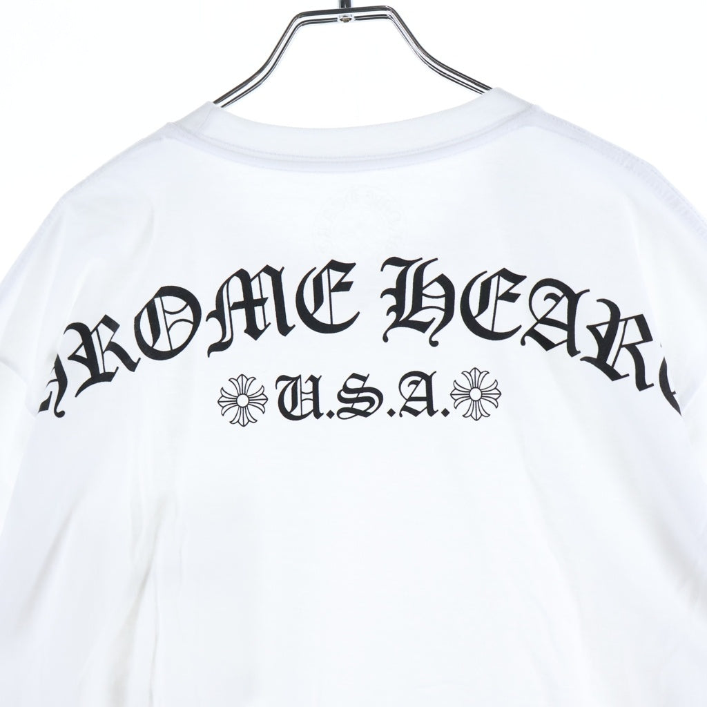 CHROME HEARTS(クロムハーツ) BACK ARCH LOGO SCROLL LABEL USA PRINT TEE バックアーチロゴ スクロールラベル プリント 半袖Tシャツ カットソー ホワイト
