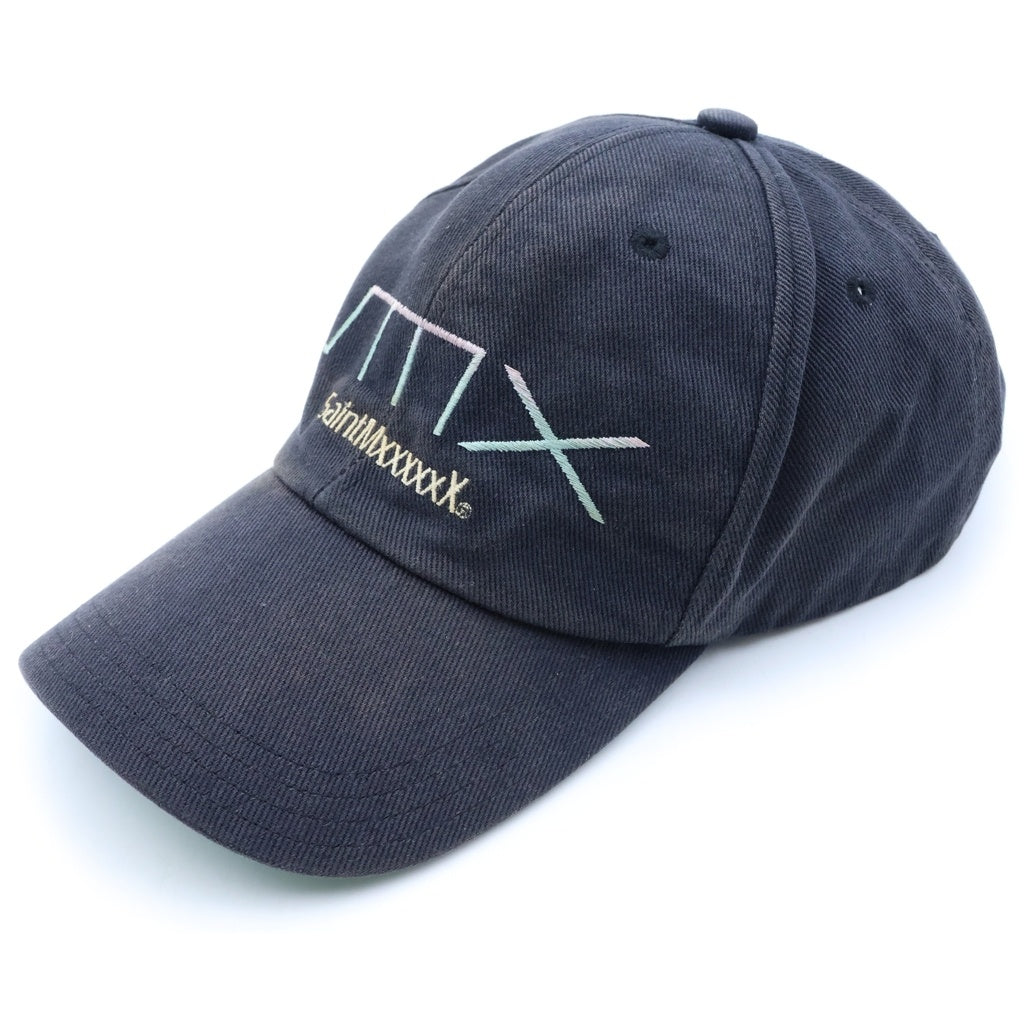 SAINT MICHAEL(セントマイケル) 24SS CAP SMX6 ダメージ加工 キャップ 帽子 ブラック SM-YS8-0000-068