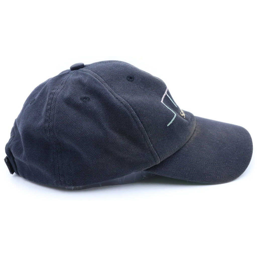SAINT MICHAEL(セントマイケル) 24SS CAP SMX6 ダメージ加工 キャップ 帽子 ブラック SM-YS8-0000-068