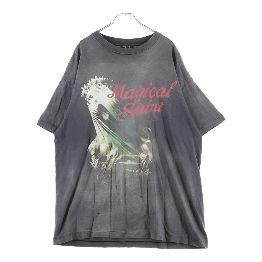 SAINT MICHAEL(セントマイケル) 24SS SS TEE MAGICAL SAINT ダメージ加工 半袖Tシャツ グレー SM-YS8-0000-006