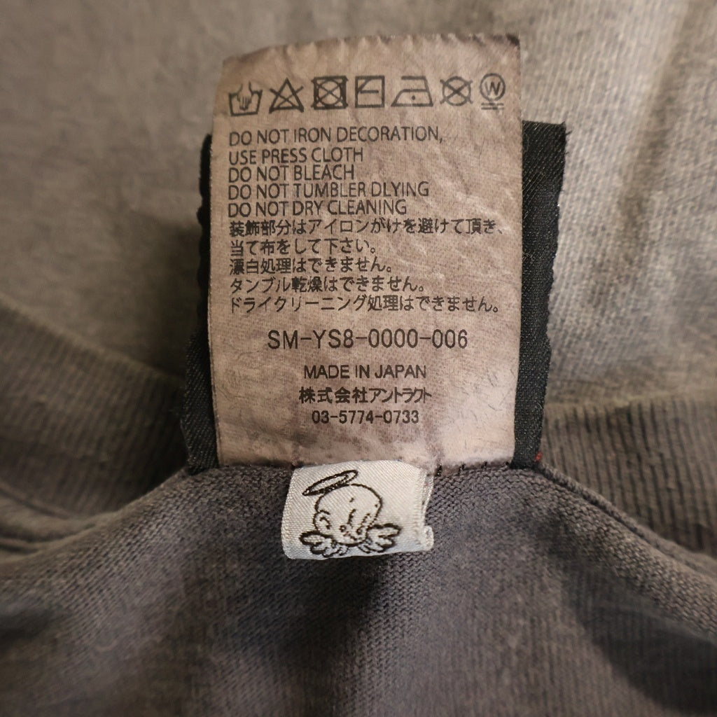 SAINT MICHAEL(セントマイケル) 24SS SS TEE MAGICAL SAINT ダメージ加工 半袖Tシャツ グレー SM-YS8-0000-006