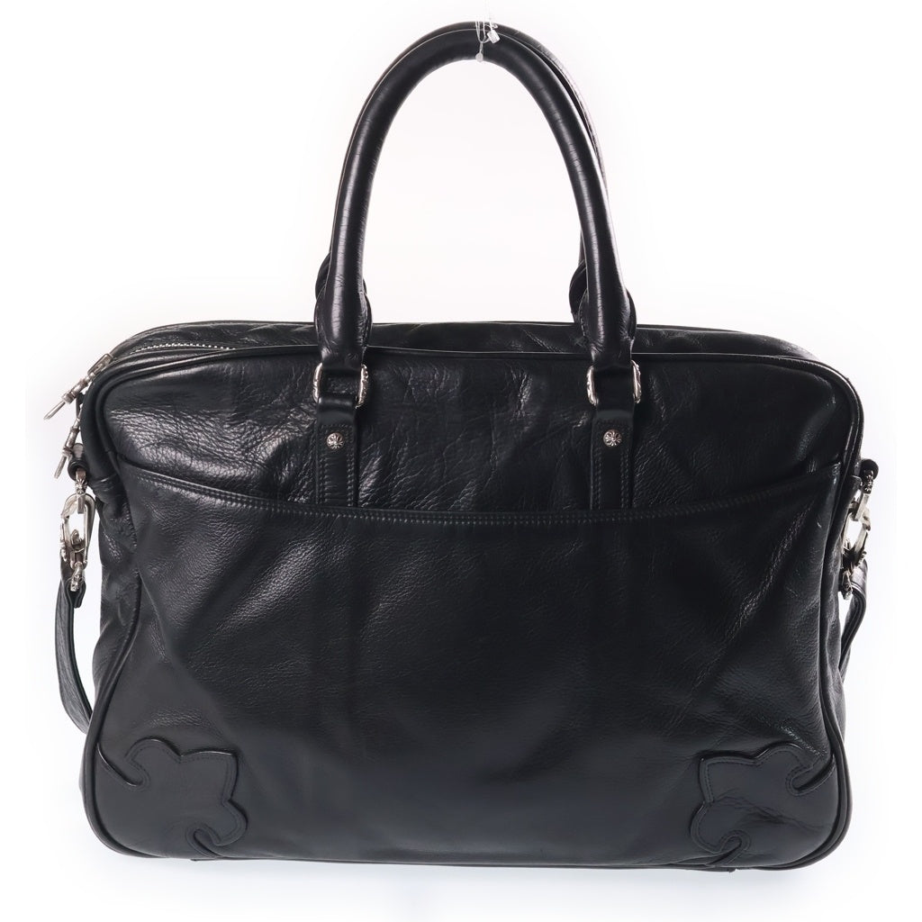 CHROME HEARTS(クロムハーツ) FLERKNEE BRIEFS BAG フレアニー レザーブリーフバッグ ショルダーバッグ ブラック