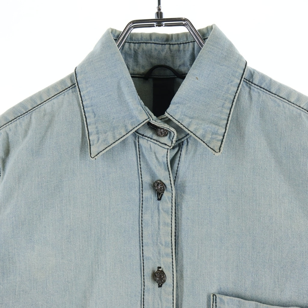 CHROME HEARTS(クロムハーツ) Y NOT DENIM SHIRT Yノット クロスパッチ 長袖デニムシャツ インディゴ