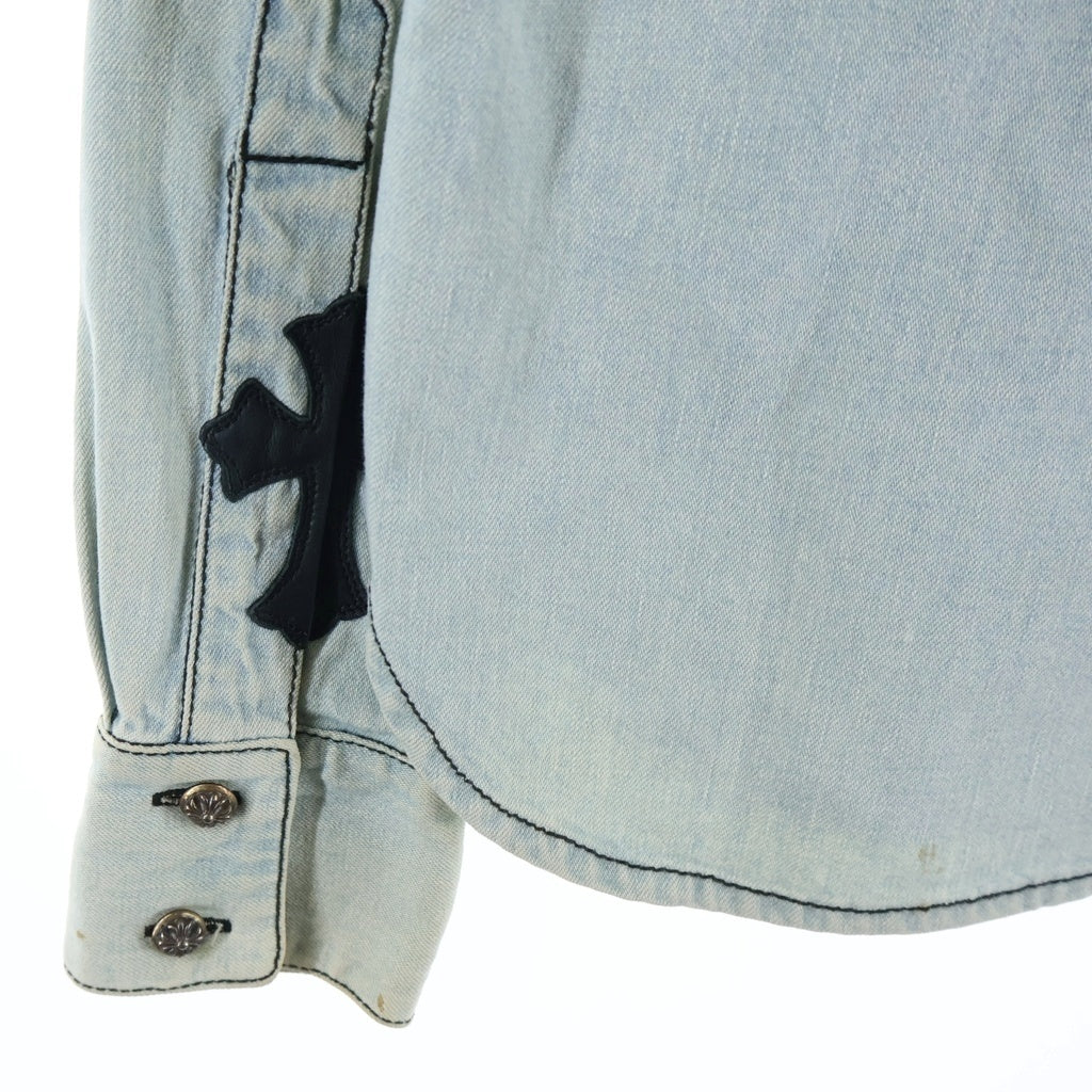 CHROME HEARTS(クロムハーツ) Y NOT DENIM SHIRT Yノット クロスパッチ 長袖デニムシャツ インディゴ