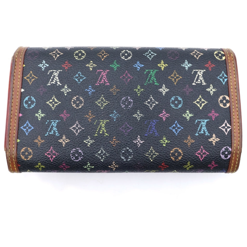 LOUIS VUITTON(ルイヴィトン) ポルトトレゾール モノグラム マルチカラー レザーウォレット 三つ折り財布 ブラック M92658