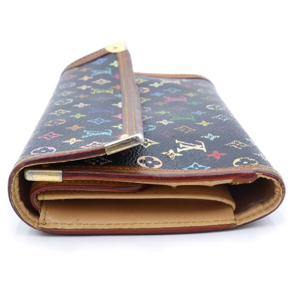 LOUIS VUITTON(ルイヴィトン) ポルトトレゾール モノグラム マルチカラー レザーウォレット 三つ折り財布 ブラック M92658