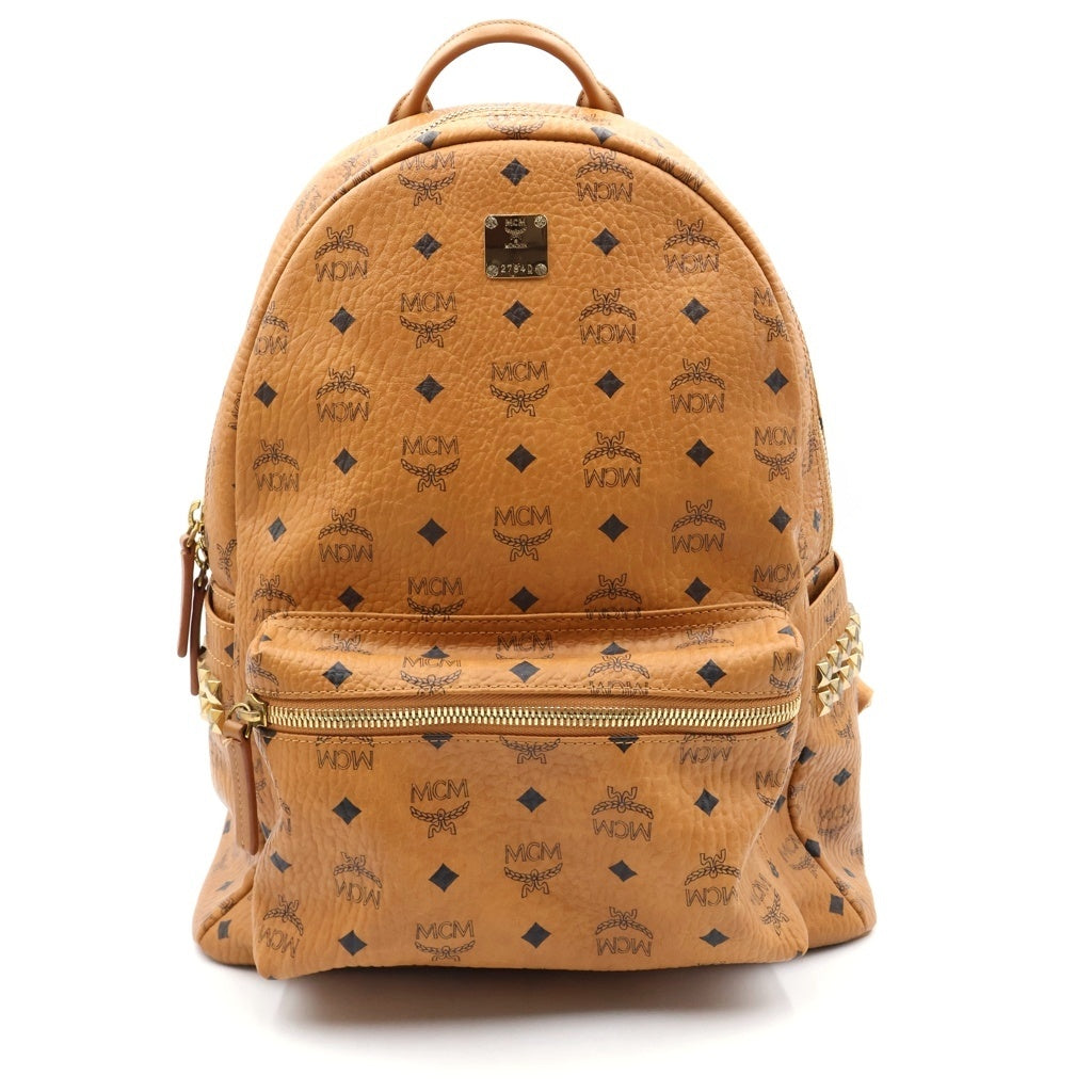 MCM(エム シー エム) Stark サイドスタッズ バックパック リュックサック ブラウン MMKEAVE14CO001