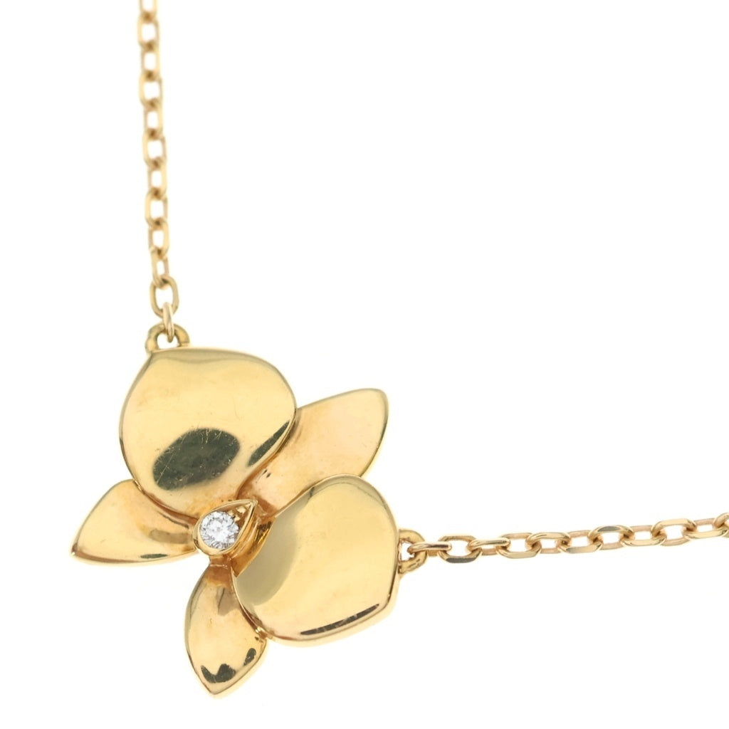 Cartier(カルティエ) 18KYG Caresse d'Orchidees par Necklace カレス ドルキデ パル ダイヤモンド ペンダント ネックレス イエローゴールド レディース