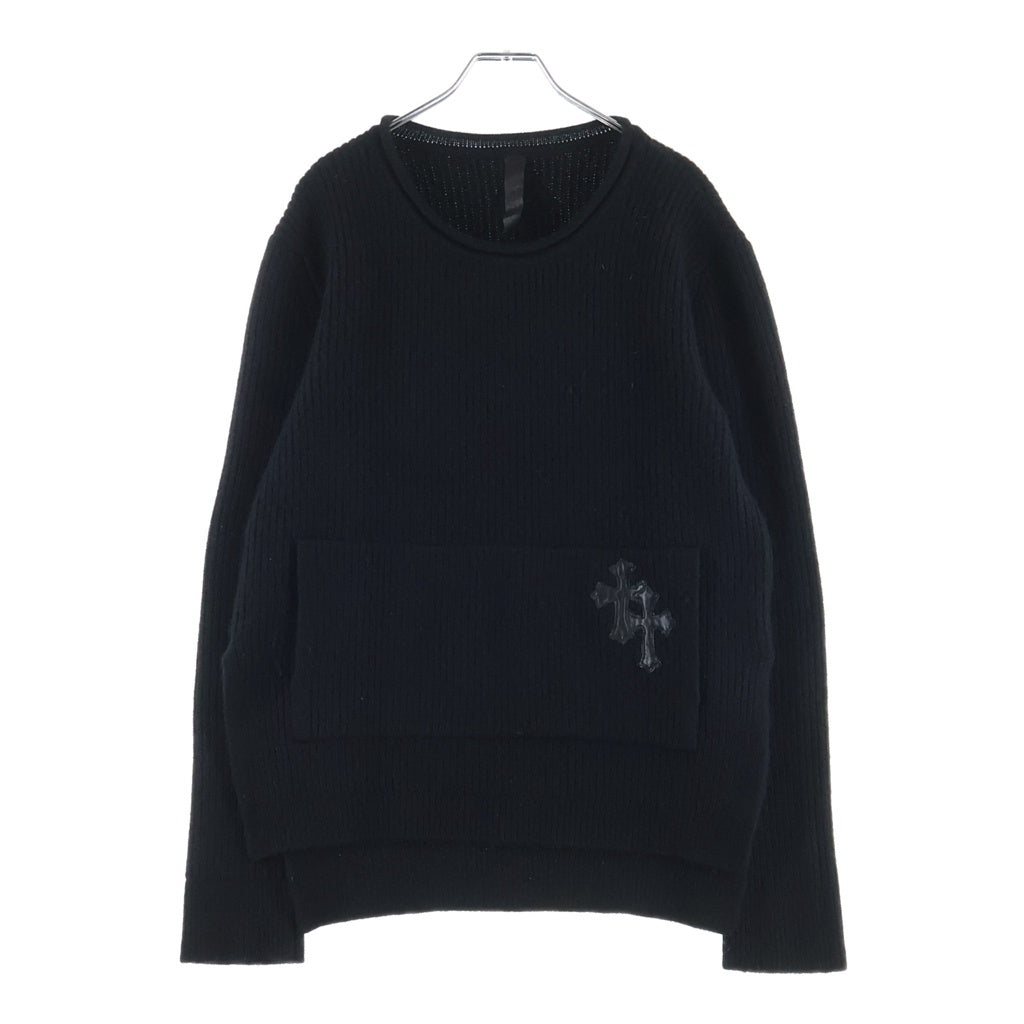 CHROME HEARTS(クロムハーツ) Y Not CASHMERE KNIT ワイノット クロスパッチ クルーネック カシミヤ ニット セーター ブラック