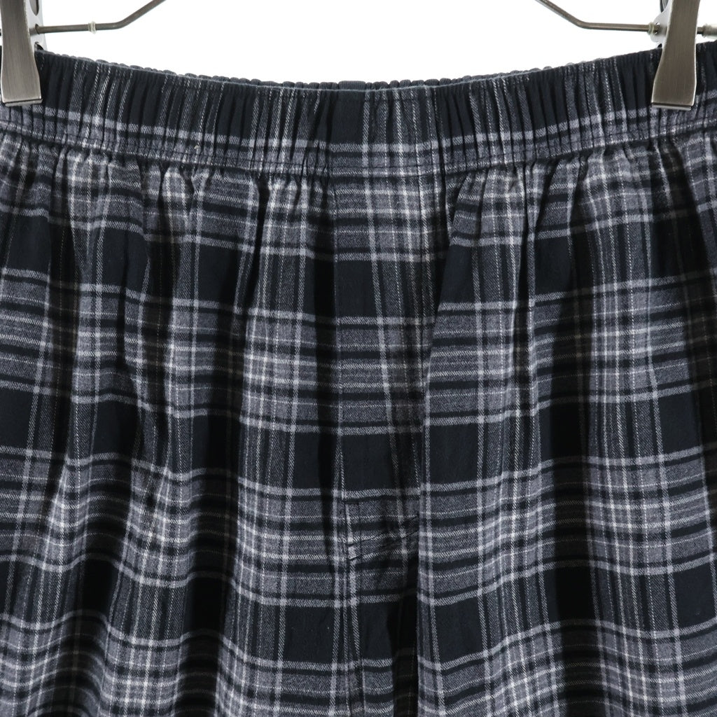 BALENCIAGA(バレンシアガ) Plaid Switched Sweat Long Pants チェック柄 切り替えデザイン ワイド スウェットパンツ ブラック 850729 TTM02