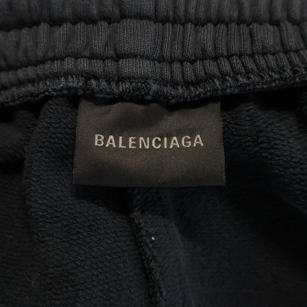 BALENCIAGA(バレンシアガ) Plaid Switched Sweat Long Pants チェック柄 切り替えデザイン ワイド スウェットパンツ ブラック 850729 TTM02