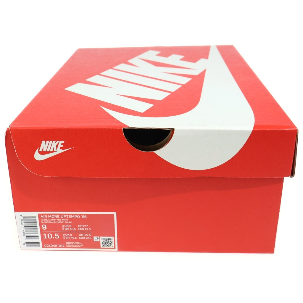 NIKE(ナイキ) AIR MORE UPTEMPO エア モア アップテンポ ローカットスニーカー ホワイト/レッド US9/27.0cm 921948-102