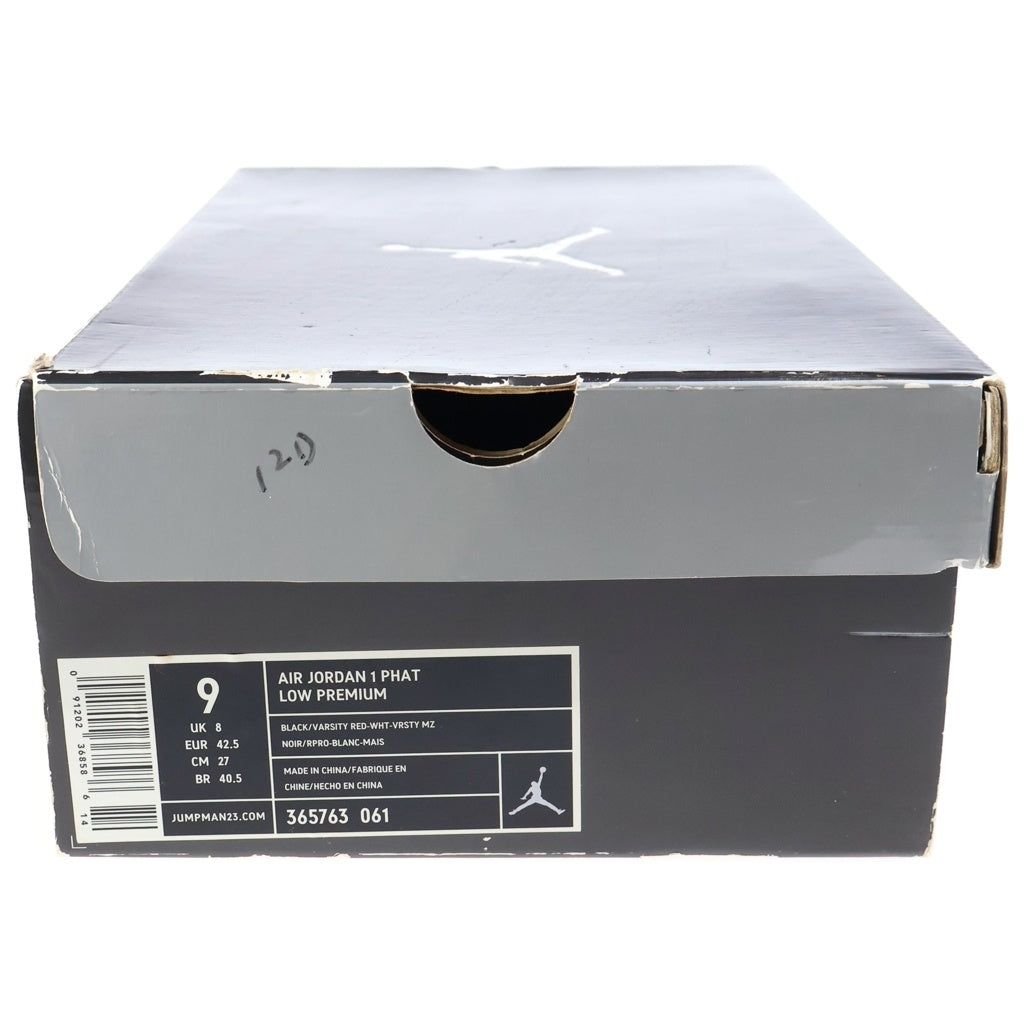 NIKE(ナイキ) [観賞用] AIR JORDAN 1 PHAT LOW PREMIUM エアジョーダン1 ファット ローカットスニーカー プレミアム ブラック/レッド US9/27.0cm 365763-061