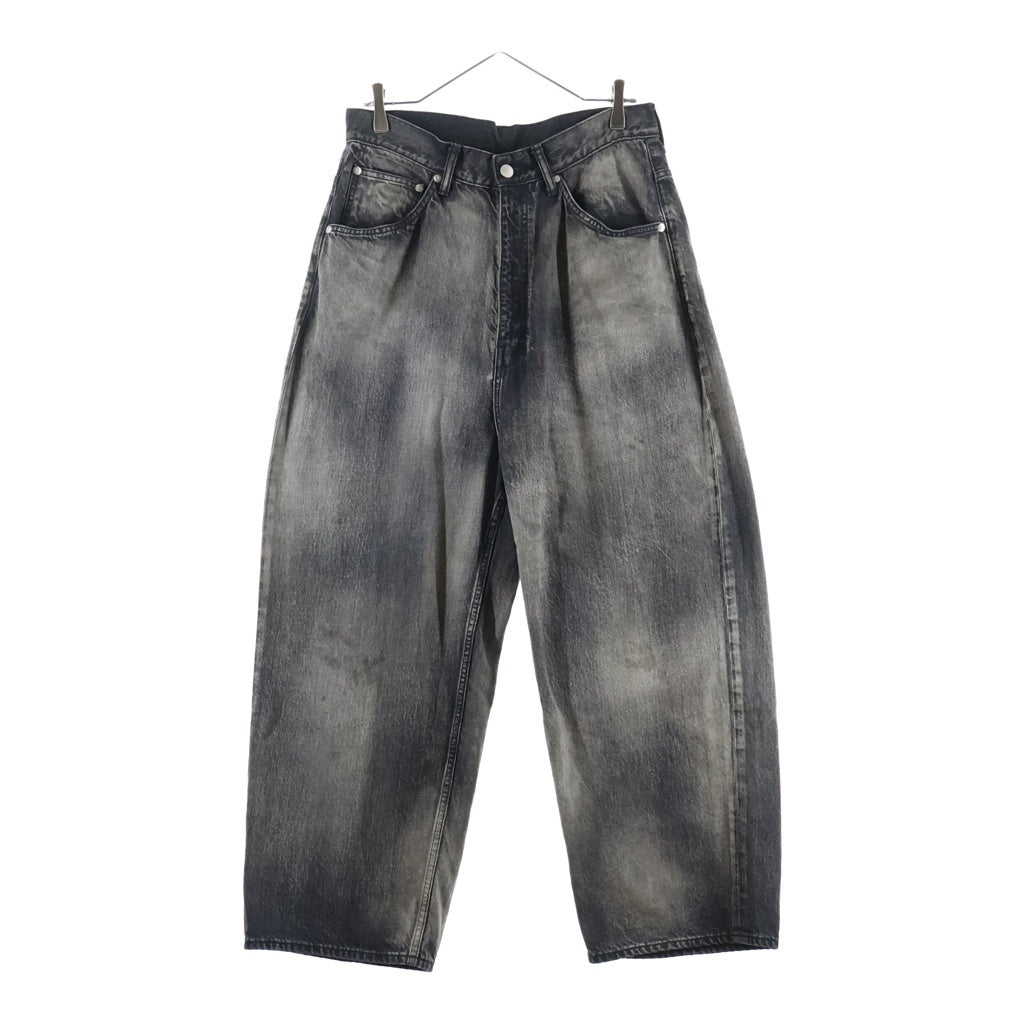 ANCELLM(アンセルム) AGING WIDE 5P DENIM PANTS エイジング ワイド 5ポケット デニム パンツ ブラック ANC-PT77