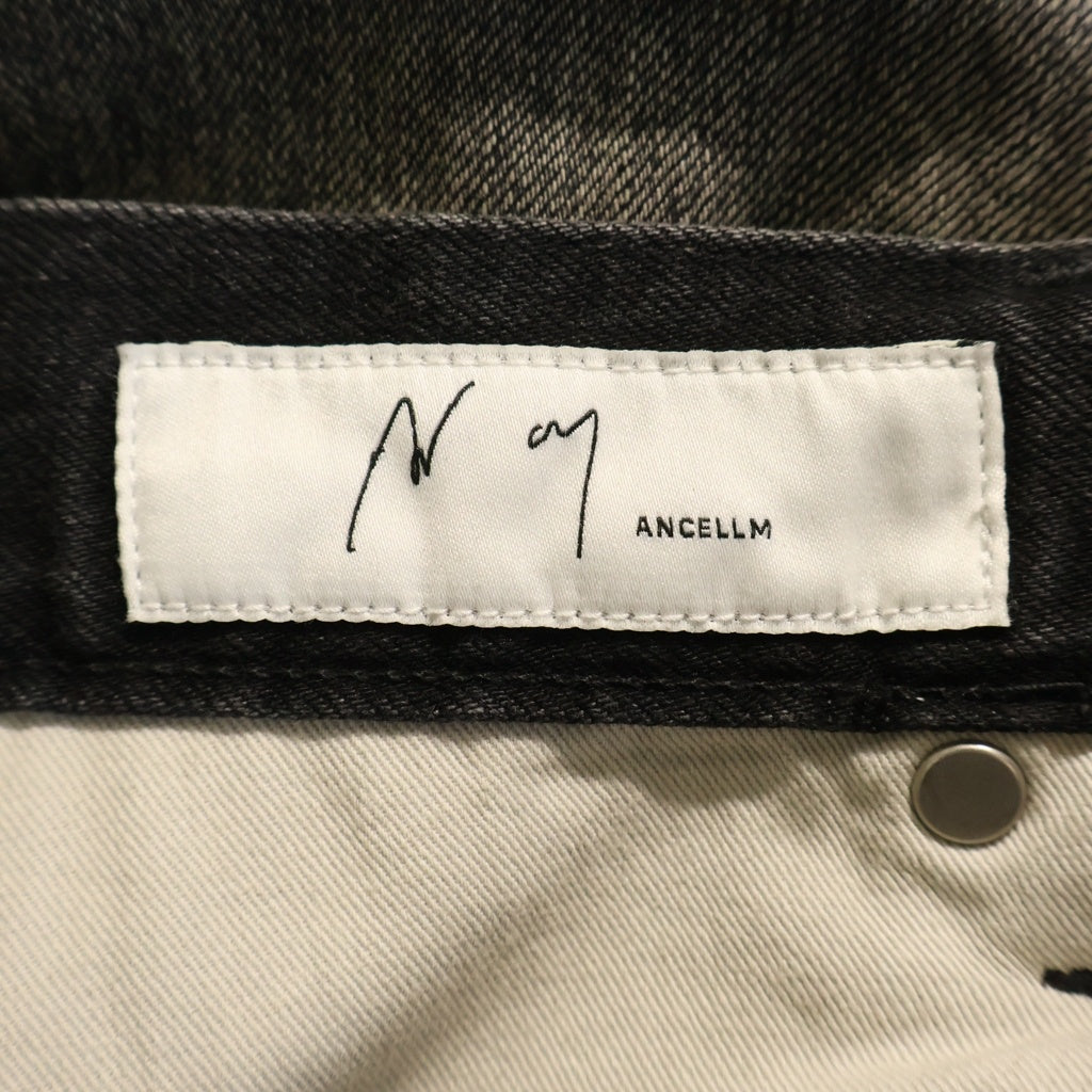 ANCELLM(アンセルム) AGING WIDE 5P DENIM PANTS エイジング ワイド 5ポケット デニム パンツ ブラック ANC-PT77
