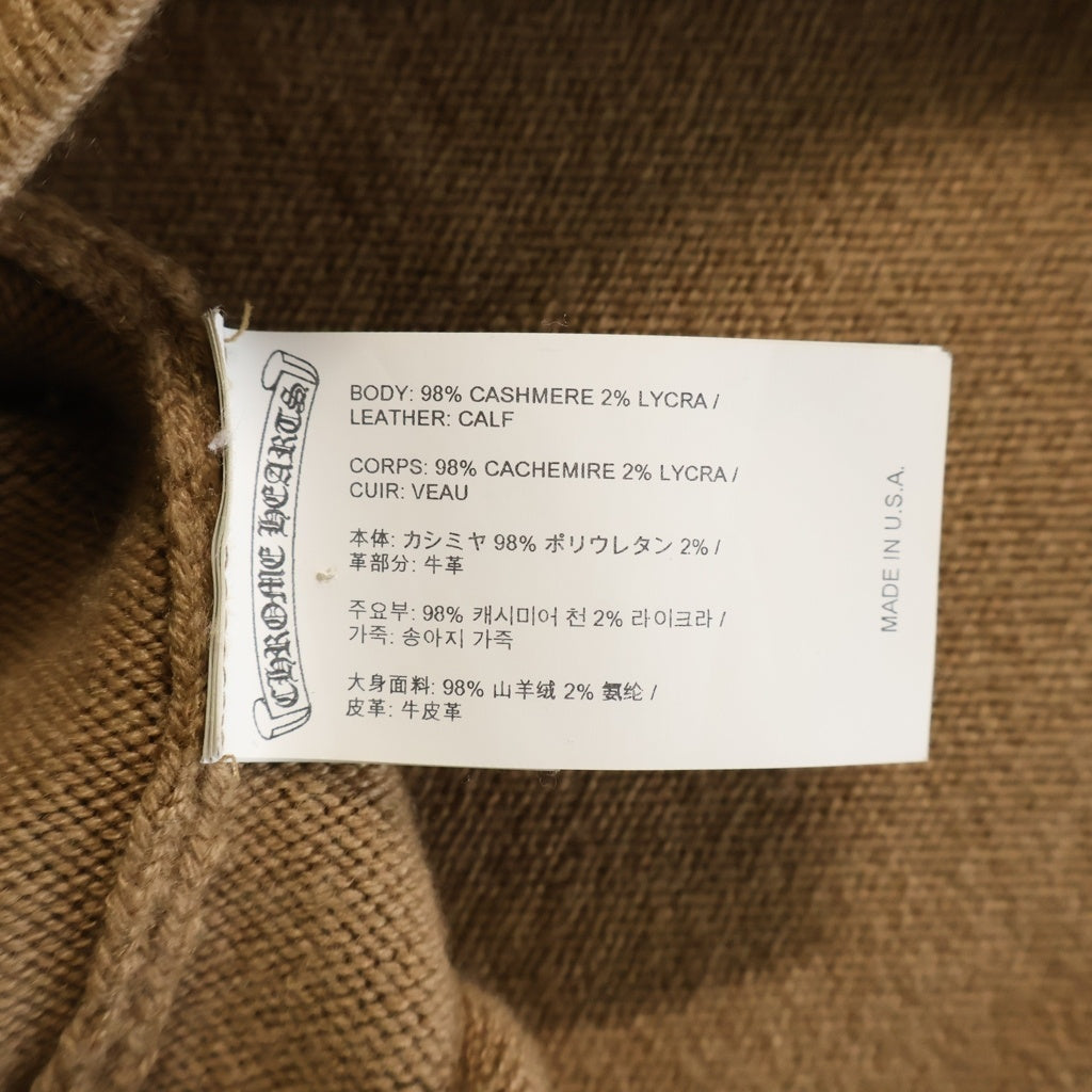 CHROME HEARTS(クロムハーツ) Y-NOT King Taco 3Cemetery Cross Cashmere Pullover Hoodie ワイノット キングタコ 3セメタリークロス カシミアプルオーバーフーディー ブラウン
