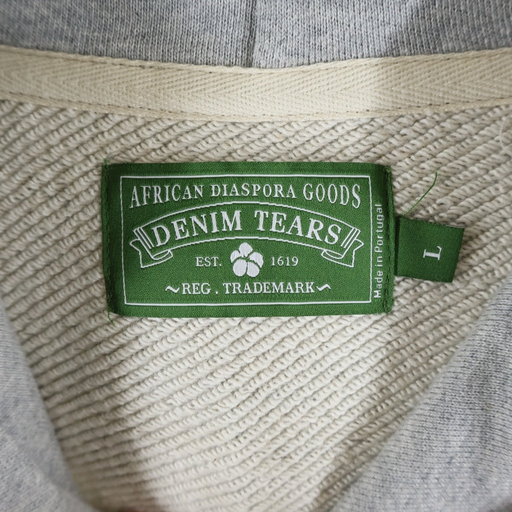 DENIM TEARS(デニムティアーズ) ×Arthur Jafa LeRage Hoodie アーサー ジャファ ル レイジ プルオーバースウェットパーカー フーディー グレー