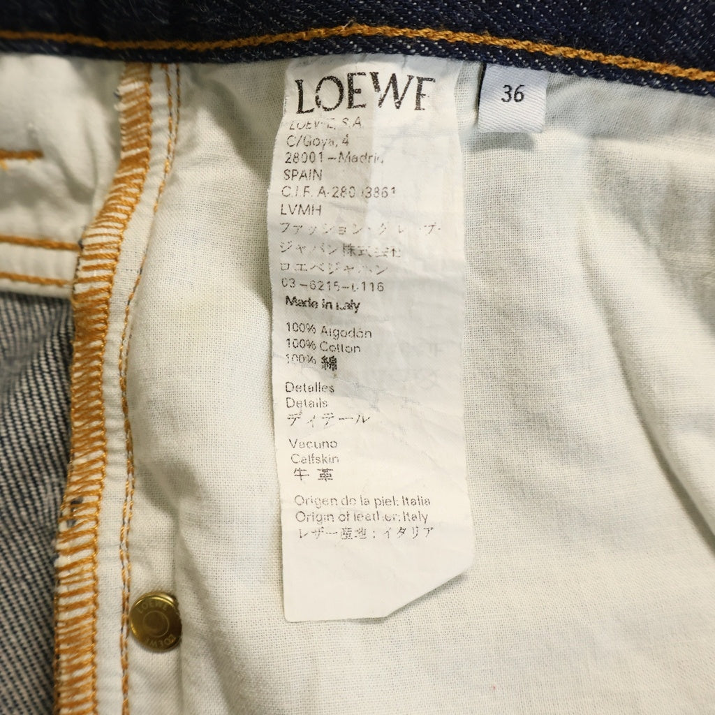 LOEWE(ロエベ) Denim Pants バックロゴ刺繍 デニムパンツ インディゴ S2282160B