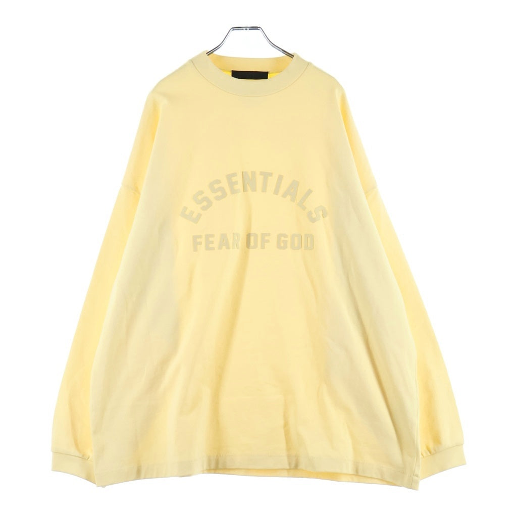 FEAR OF GOD ESSENTIALS(フィアオブゴッド エッセンシャルズ) HEAVY L/S T-SHIRT ラバーロゴ ヘビーオンス長袖Tシャツ ロンT イエロー