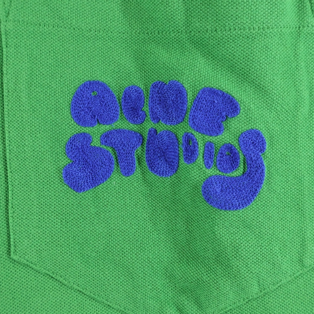 Acne Studios(アクネ ストゥディオズ) Bubble Logo Polo T-Shirt 半袖ポロシャツ グリーン BL0326- FN-MN-TSHI000425 BL0326