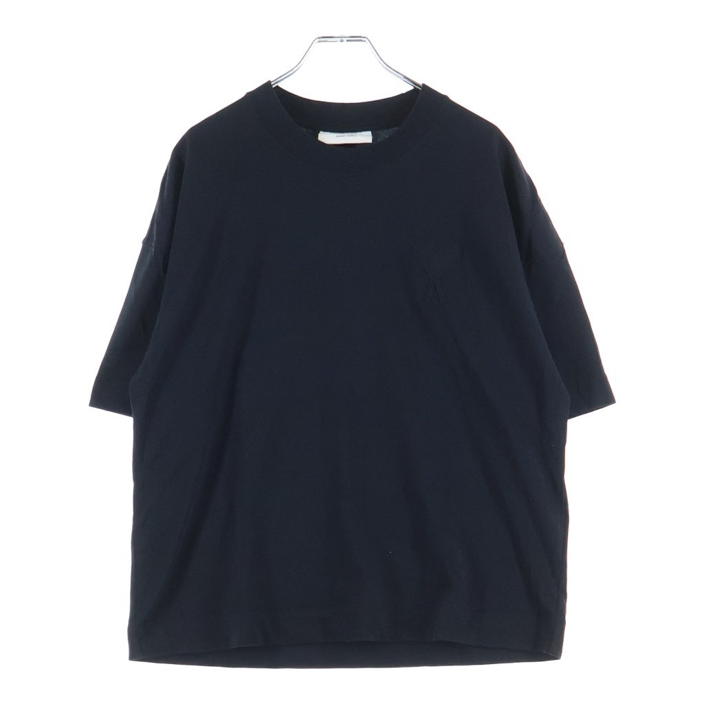 AMI Alexandre Mattiussi(アミアレクサンドルマテュッシ) T-Shirt ロゴ刺繍 半袖Tシャツ ブラック A21FJ128.726