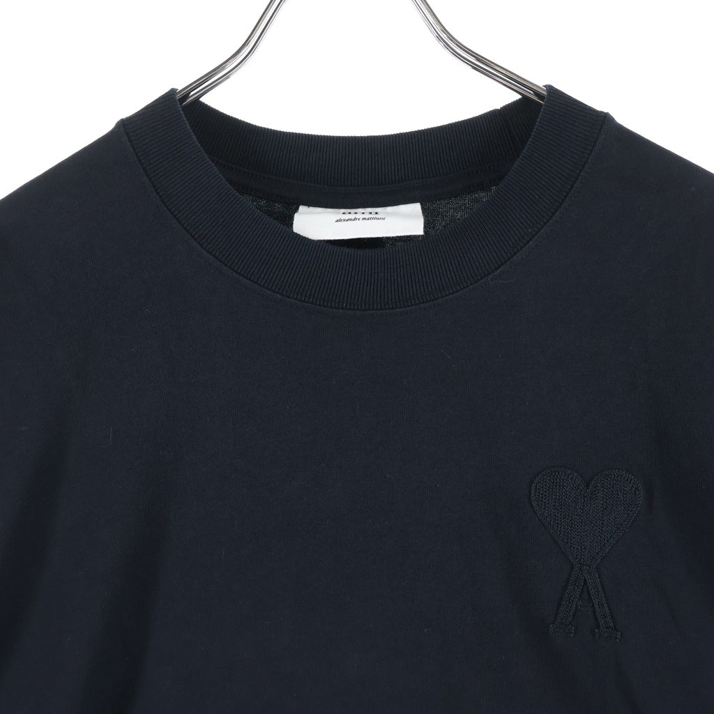 AMI Alexandre Mattiussi(アミアレクサンドルマテュッシ) T-Shirt ロゴ刺繍 半袖Tシャツ ブラック A21FJ128.726