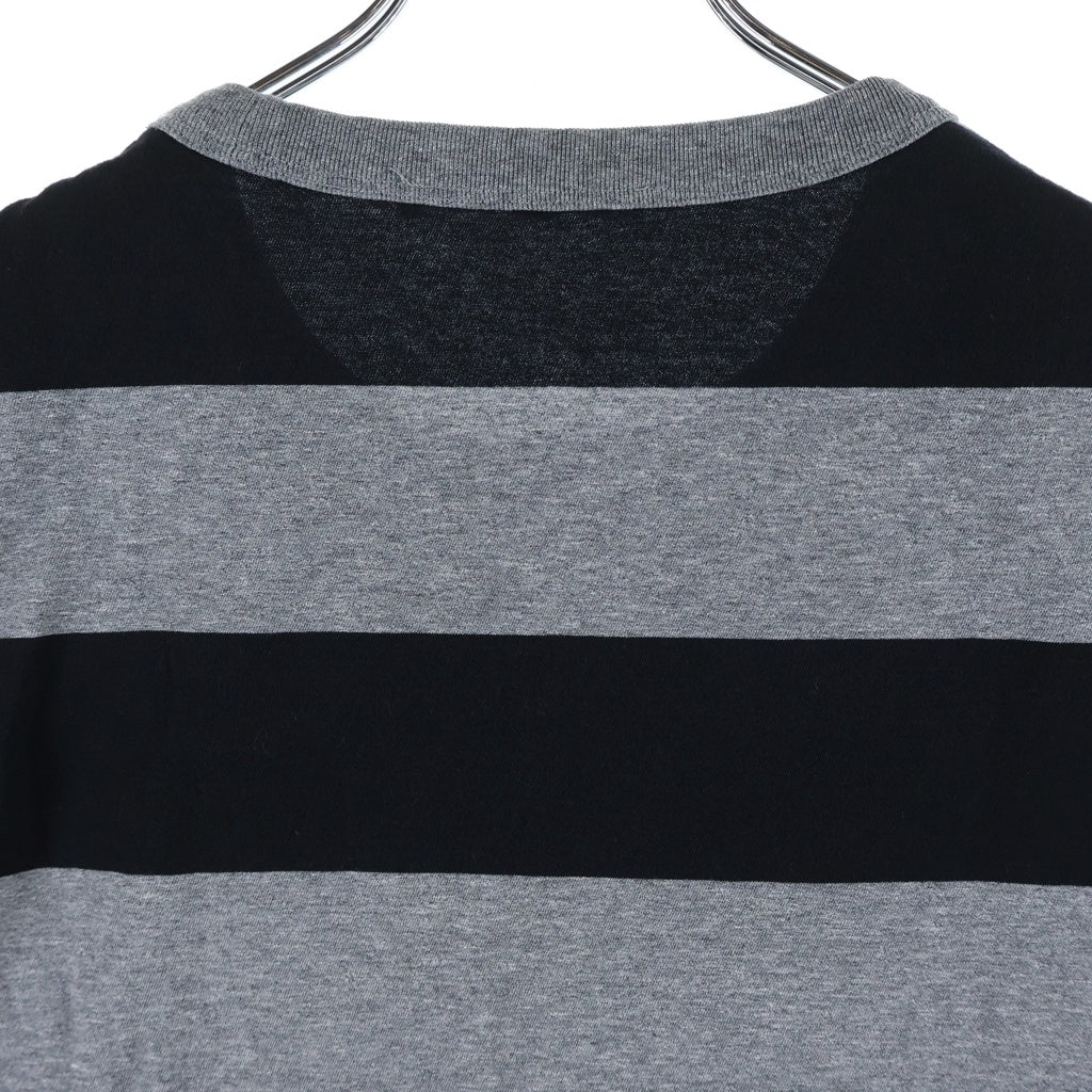ALEXANDER WANG(アレキサンダーワン) T-Shirt ロゴ刺繍 ボーダー半袖Tシャツ グレー