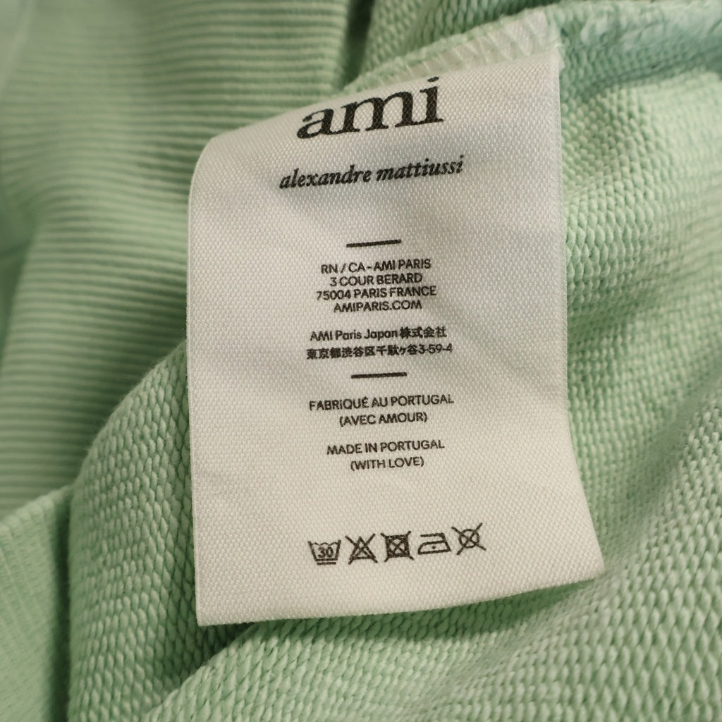 AMI Alexandre Mattiussi(アミアレクサンドルマテュッシ) Hoodie ロゴ刺繍 プルオーバースウェットパーカー フーディー グリーン E22USW202.747